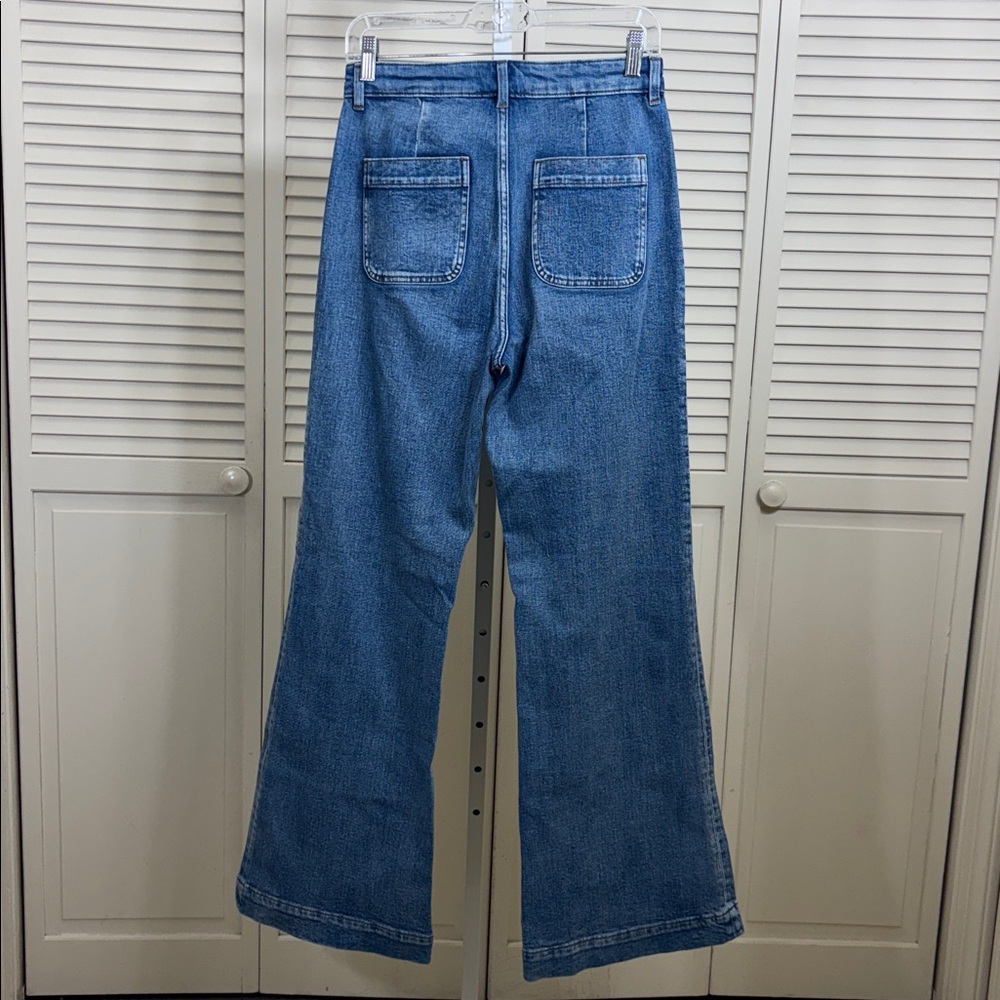 & Other Stories Blue Wide Leg Patch Front Pockets Jeans Size 28 - Picture 5 of 8